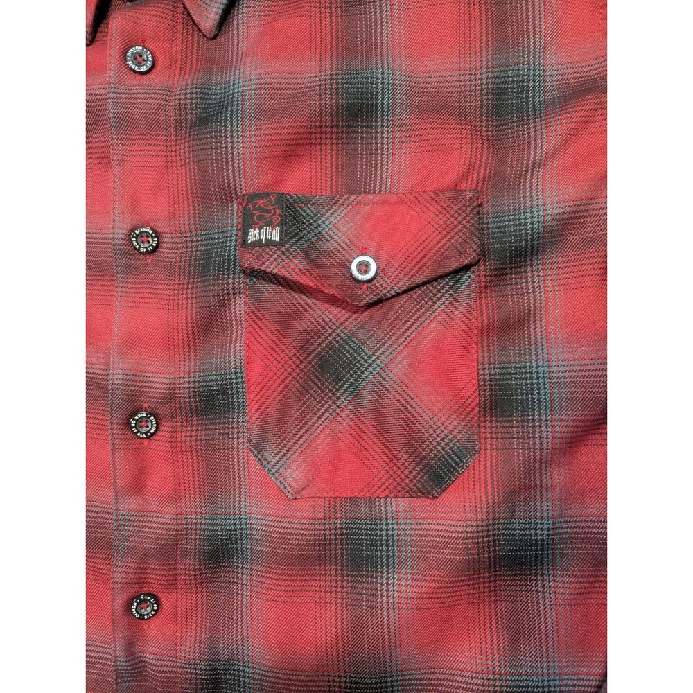 Dixxon Flannel Co. Sick Of It All Plaid Shirt Men’s XL Red Black Long Sleeve - Picture 7 of 9